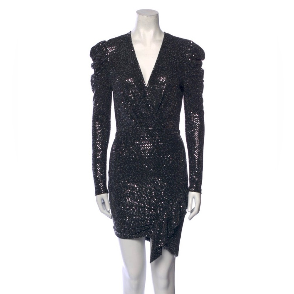 IRO Black Sequins Long Sleeve Dress